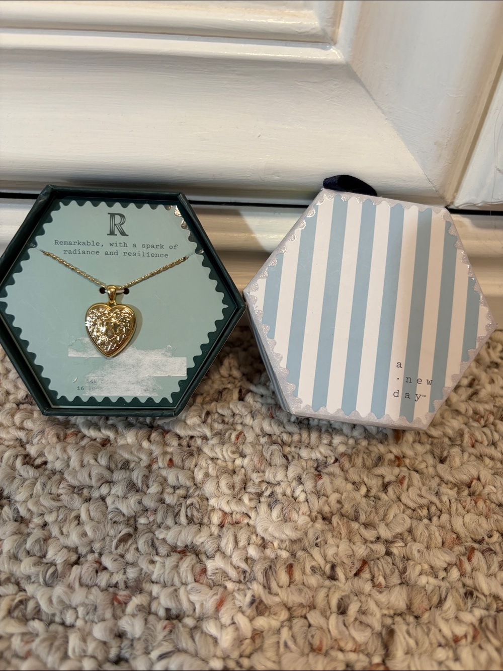 a new day Gold Heart Pendant Necklace with Textured Charm